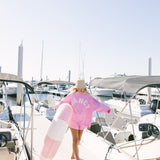 Breakers Oversized Lightweight Mockneck - Flamingo Pink