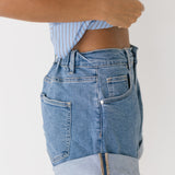 Gabrielle Comfort Loose Fit Shorts - Medium Denim