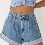 Gabrielle Comfort Loose Fit Shorts - Medium Denim