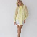 Lorelei Pastel Bow Tie Blouse - Lemon