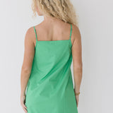 Ross Scallop Detail Mini Dress - Kelly Green