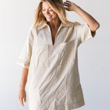 Heather Denim Mini Dress - Natural