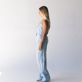 Bea Linen Vest Top - Lt Blue