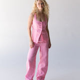 Blair Linen Pants - Pink