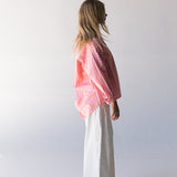 Izzy Striped Button Down Top -  Pink/Orange Thick Striped