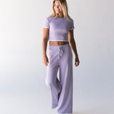 Rilyn Sweater Top and Pants Set - Lavender