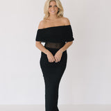 Abbi Mesh Maxi Dress - Black