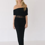 Abbi Mesh Maxi Dress - Black