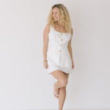 Liv Square Neck Romper Dress - Off White