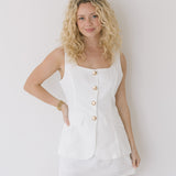 Liv Square Neck Romper Dress - Off White