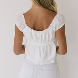 Katie Square Neck Top - White