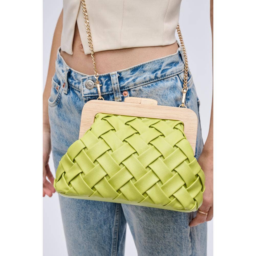 Matilda Woven Clutch - Citron