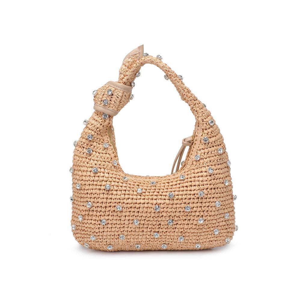 Jessa Straw Summer Beach Shoulder Bag: Natural