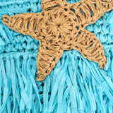Aqua Fringe Starfish Bucket Bag