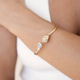 Golden Nautilus Shell Cuff Bracelet: 18k Gold Plated / One Size