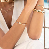 Golden Nautilus Shell Cuff Bracelet: 18k Gold Plated / One Size
