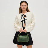Beckette Studded Crossbody: Forest