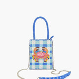 Crab It Beaded Top Handle Bag