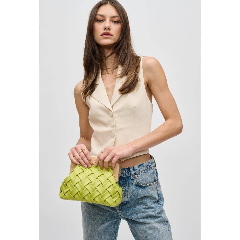 Matilda Woven Clutch - Citron