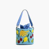 Lush Fruits Beaded Bucket Bag