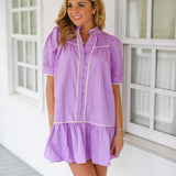 Margo Mock Neck Dress - Lavender