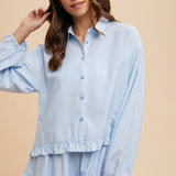 Juno Stripe Woven Set - Lt Blue