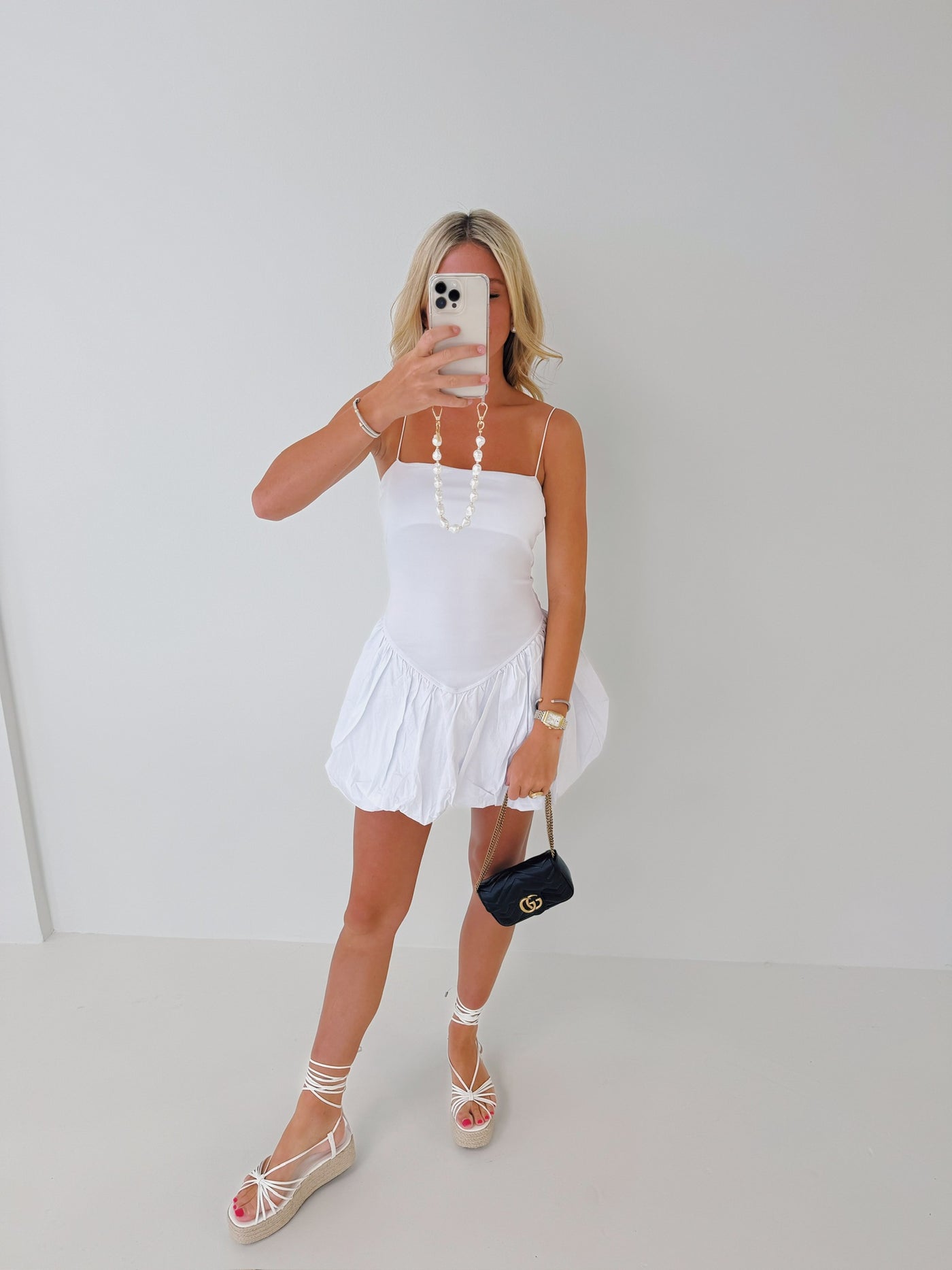 Mia Bubble Dress  - White