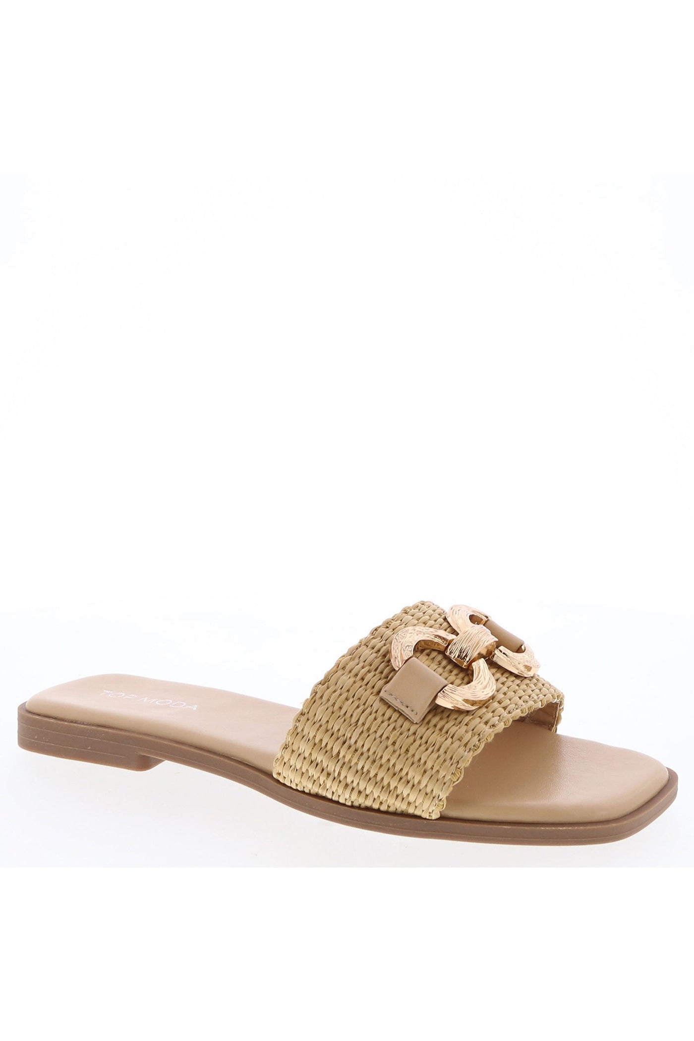 Peyton Buckle Sandals - Beige/Raffia