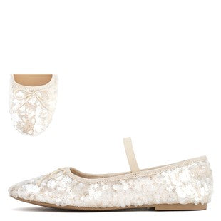 Avocet Sequins Flats - Ivory