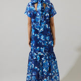 Cara Floral Maxi Dress - Blue / White