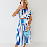 Peyton Striped Set - Blue