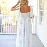 Kate Poplin Midi Dress - White