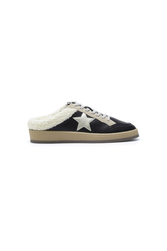 Sabot Fur Star Sneakers - Black