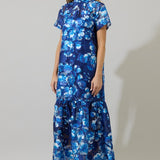 Cara Floral Maxi Dress - Blue / White