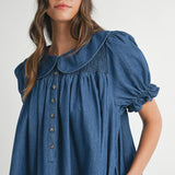 Aria Denim Mini Dress - Indigo Denim