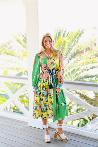 Tropical Vaca Maxi Dress - Multi