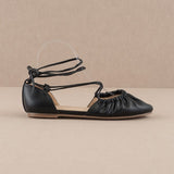 Laney Lace Up Ballet Flats - Black