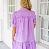 Margo Mock Neck Dress - Lavender