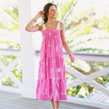 Fran Tropical Midi Dress - Pink