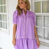 Margo Mock Neck Dress - Lavender
