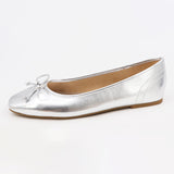 Bow Ballet Flat - Silver
