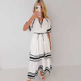 Alicia Tiered Midi Dress - White