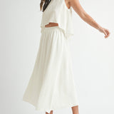 Evie Swing Top and Midi Skirt Set - Cream
