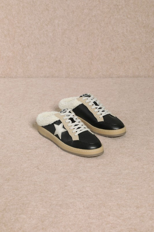 Sabot Fur Star Sneakers - Black