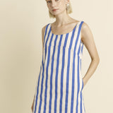 Harper Striped Mini Dress - Blue