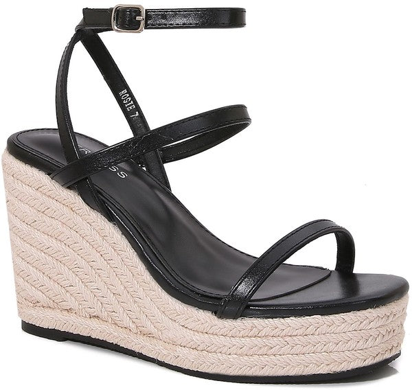 Camelia Rosie Square Toe Wedges - Black