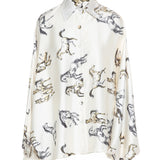 Adilyn Horse Print Blouse - Ivory