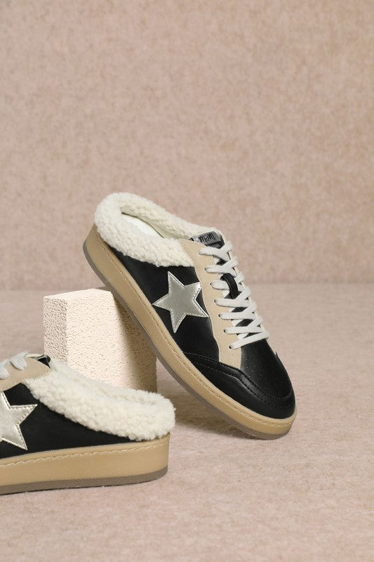 Sabot Fur Star Sneakers - Black