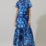 Cara Floral Maxi Dress - Blue / White