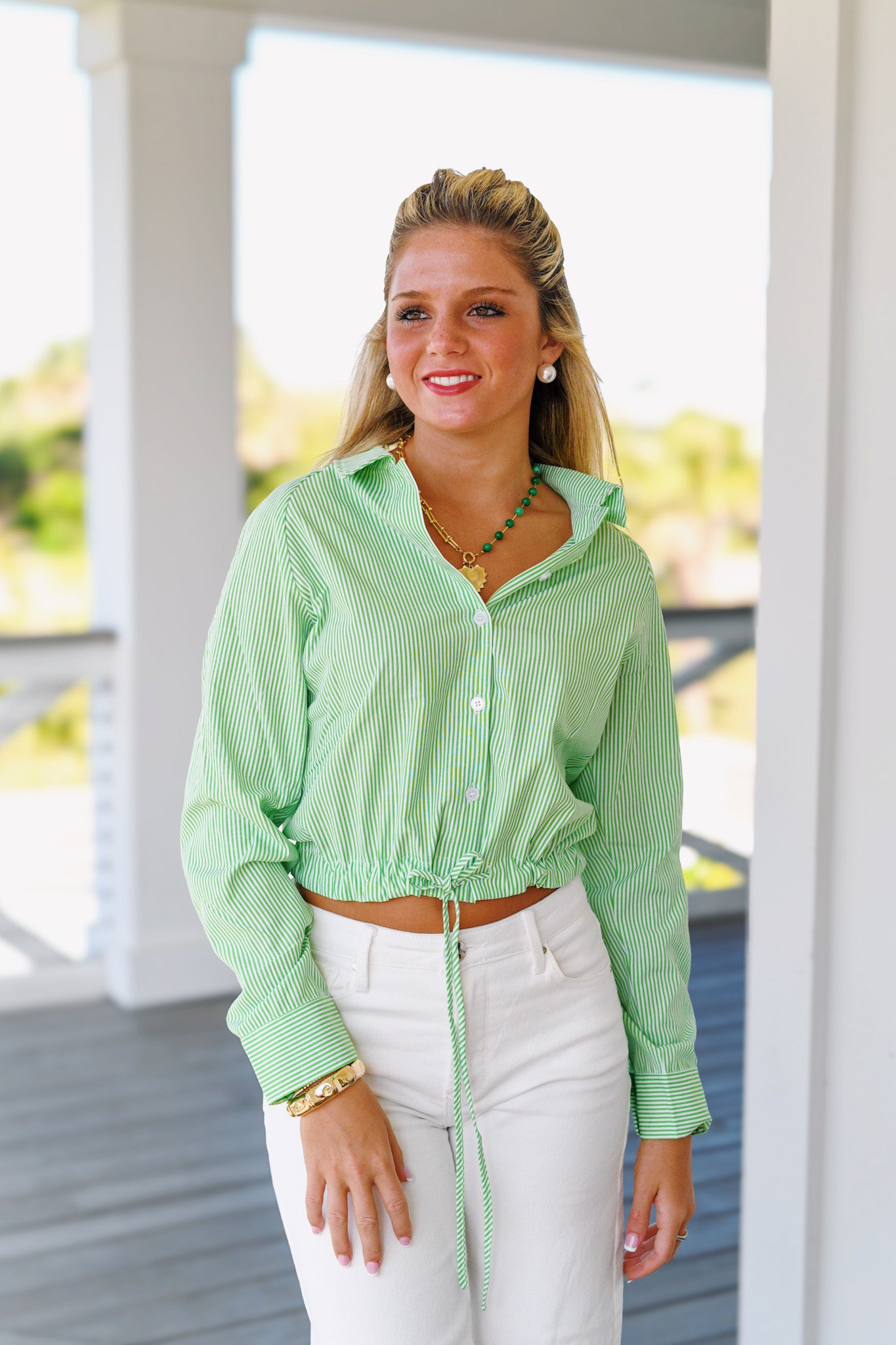 Piper Button Shirt - Lime